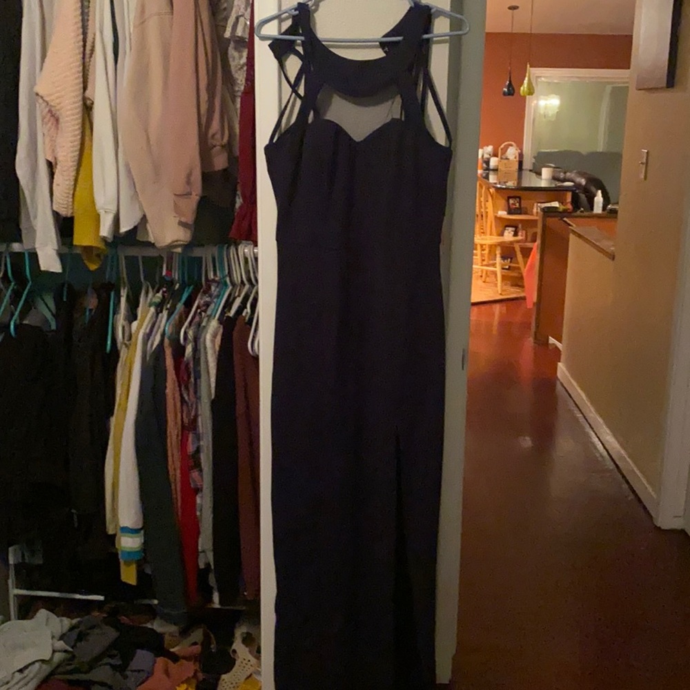 Long dark blue wedding dress size 11 women